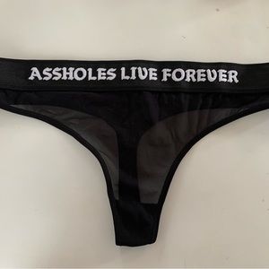 ALF black mesh thong